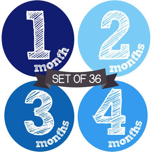 Months In Motion Baby Monthly Milestone Stickers Boy - Baby Milestone Stickers Boy - Baby Monthly Stickers Boy - Baby Month Stickers for Baby Boy - Baby Months of The Year Stickers - Newborn Monthly Baby Stickers