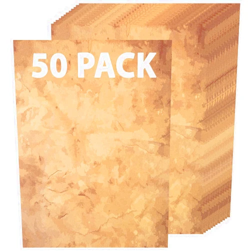 Bargain Paradise 50 Pack Decorative Vintage Paper | Vintage Stationary Paper | Use for Creating Vintage Letters, Timeless Writing, Drawing, Sketches | Ink Jet and Laser Printer Friendly | 8.5 x 11 Inches 50 Sheets