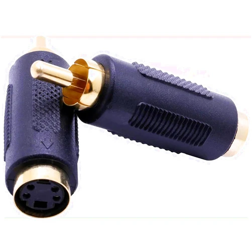 QJZXUEZHEN 2 Pcs S-Video RCA Male to 4 Terminal Female Connector Stereo Audio Video Cable Adapter Coupler (Male to Female)