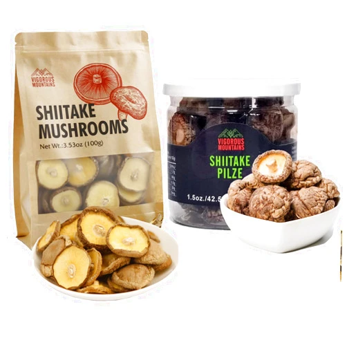 VIGOROUS MOUNTAINS Dried Shiitake Mushrooms for Cooking, 2 Types