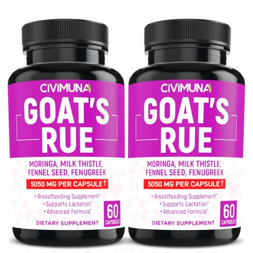 CIVIMUNA (2 Packs) Goat’s Rue Capsules 5050mg - Goat’s Rue, Moringa, Milk Thistle - 4 Months Supply