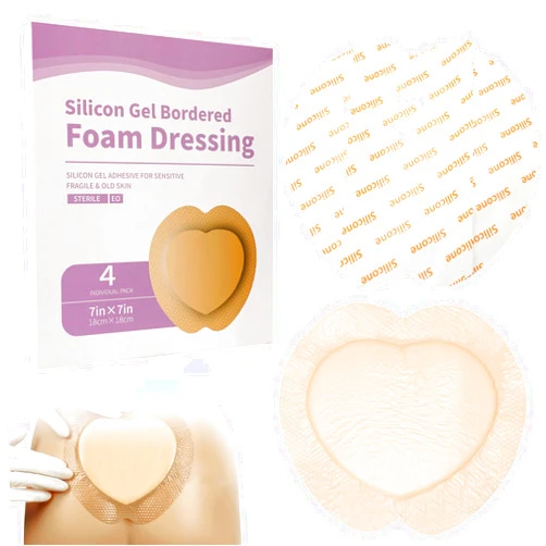 HVRQYY Silicone Foam Dressing with Adhesive Border 4 Packs Sacral Foam Dressings 7