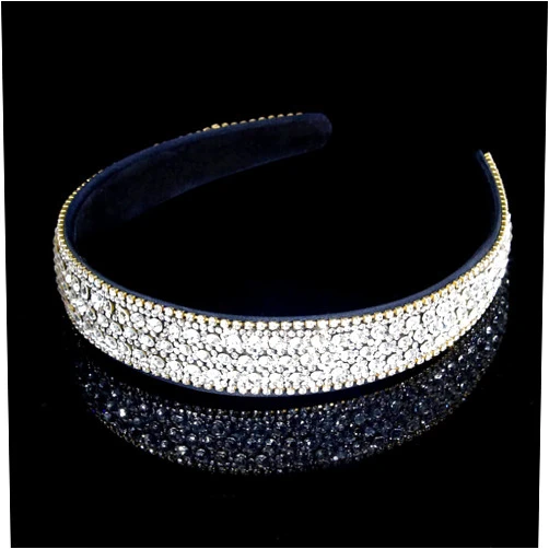 Wecoe Silver Headband Women Girls Fashion with Rhinestones, Crystal Bling Sparkly Hair Band, Thin Hair Accessories for Short Hair, Holiday Birthday Gift