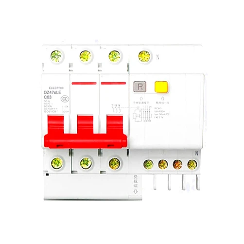 YUZNGBS Miniature Leakage Circuit Breaker DZ47sLE 3P+N (N Pole Straight-Through) C 63A