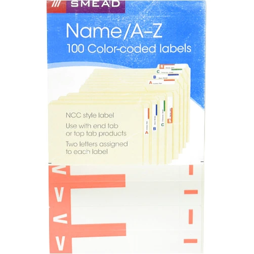 Smead Alpha-Z Color-Coded First Letter Name Labels, I & V, Pink, 100/Pack, Sold as 1 Pack