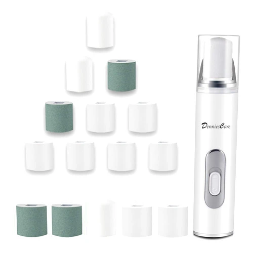 DenniesCare Electric Nail Buffer and Replacement Grinding Heads Bundle, Filing, Buffing and Shining