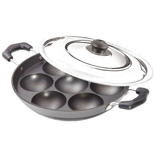 Tanish Trading 7 Cavity Heavy Induction Base Appam Pan, Small Size