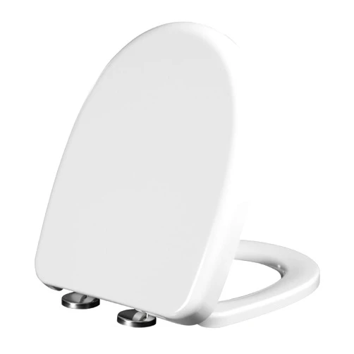 Wttfc White Toilet Seat D Shape, White Soft Close Toilet Seat Adjustable Hinges PP Material Toilet Seat Quick Release Removable Lid for Easy Clean and Assembly