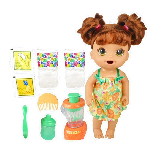 Baby Alive Magical Mixer Baby Doll Tropical Treat with Blender Accessories, Drinks, Wets, Eats, Brown Hair Toy for Kids Ages 3 and Up Frustration-Free Packaging
