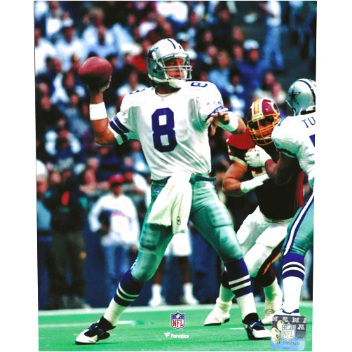 Legends Gallery Dallas Cowboys Troy Aikman Action 8x10 Photo - Framed Art Wall Decor for Living Room - Dallas Cowboys Collectibles Wall Decor - Troy Aikman Poster - Football Memorabilia - 8x10 Size Photo Poster