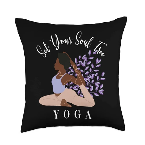 Kundalini Yoga Accessories Gifts for Men Beginners Set Your Soul Free Ashtanga Hatha Asanas Kundalini Yogi Yoga Throw Pillow, 18x18, Multicolor