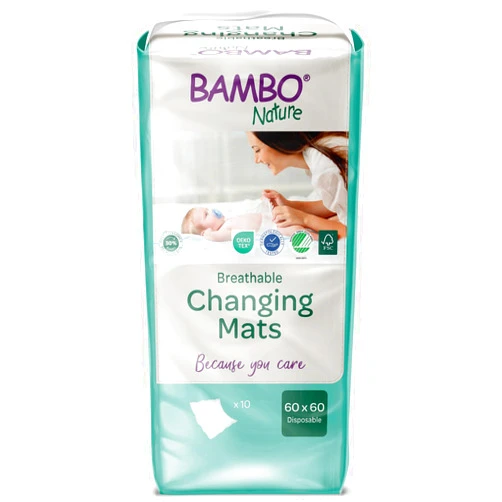 Bambo Nature Changing Mat: Bio-Based, Extra Soft, Ultra Absorbent, and Breathable - 20 Count