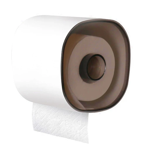 FARVIGOR Toilet Paper Holder Self-Adhesive, Toilet Paper Holder Wall Mount for Bathroom, Plastic Round Toilet Paper Roll Holder No Drilling