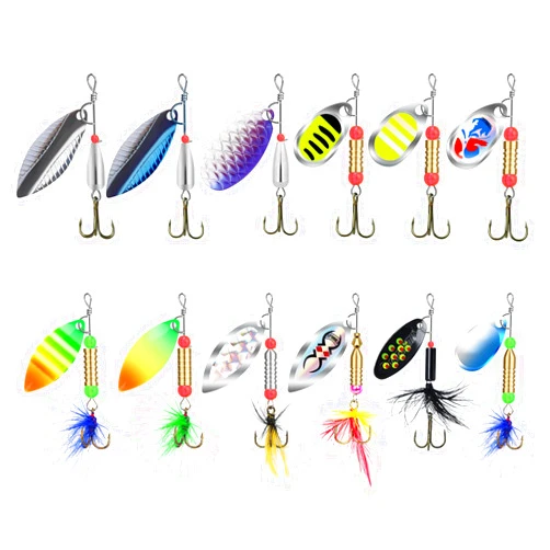 TRUSCEND Swimming or Jigging Fishing Spinners with Two-Way Spinning Spoons System, Rooster Tail Fishing Lures with Flash Copper Body & Blade, Freshwater and Saltwater Blade Bait for Bass Walleye Trout