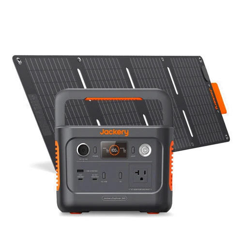 Jackery Solar Generator 240 v2 and 40W Mini Solar Panel, 256Wh LiFePO4 Battery, 300W AC & 100W USB-C Output, Ultra Fast Solar Charging for Outdoors, Camping, Travel & Emergencies