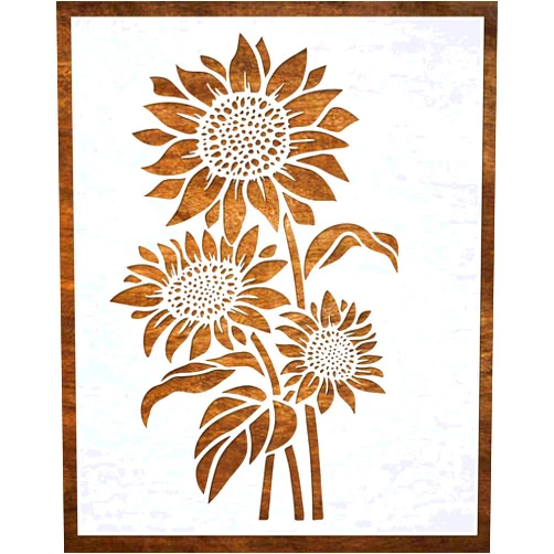 DLY LIFESTYLE Large Sunflower Stencil for Painting (12x15 Inches) -Reusable Sun Flower Stencils for Painting on Wood, Crafts, Canvas, Paper, Fabric, Furniture -DIY Large Stencils for Painting on Walls