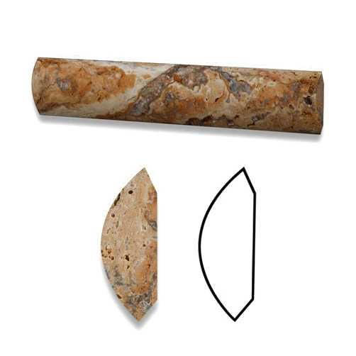 Oracle Tile & Stone Scabos 1X6 Travertine Quarter - Round Trim Piece / Molding