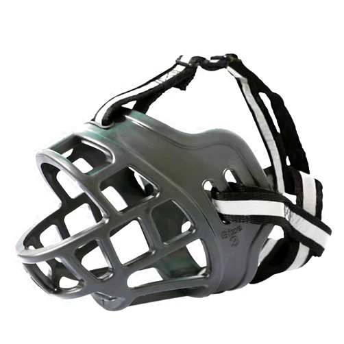 XWGLFT Soft Rubber Basket Muzzle for Small Medium Dogs,Cage Muzzle with Adjustable Straps, Anti Biting,Barking & Chewing, Black (S)