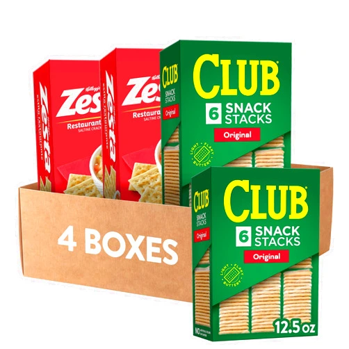 Zesta Club and Zesta Crackers, Party Snacks, Variety Pack (4 Boxes)