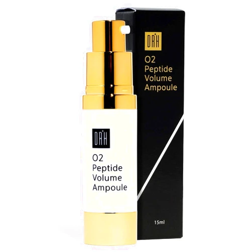 Les Bebe DRH O2 Peptide Volume Ampoule - 15ml Collagen Peptide Serum with Hyaluronic Acid - Anti-Aging Face Moisturizer to Reduce Fine Lines and Wrinkles - Korean Skin Care Products for Daily Use