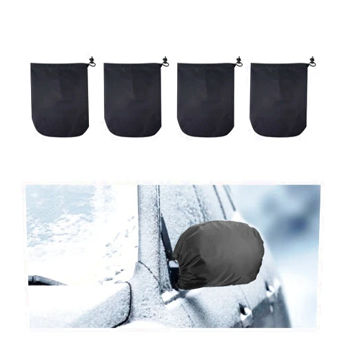 Kewucn 4PCS Car Side Mirror Snow Cover, Waterproof Auto Rearview Protector with Drawstring, Frost Guard Mirror Cover Keeps Ice and Snow Off, Universal Vehicle Exterior Accessories