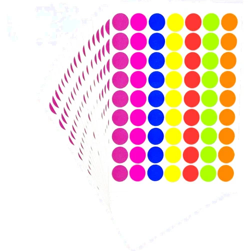 YouquTime Pack of 1827 1-inch Round Color Coding Labels Circle Dot Stickers,7 Bright Neon Colors,Print or Write 8.5
