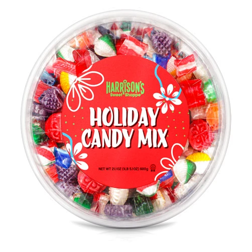 HARRISON'S Harrisons Assorted Hard Candy, 21oz | Old Fashioned Candy Assortment | Holiday Candy Mix | Bulk Holiday Candy in Presentable Container | Kosher