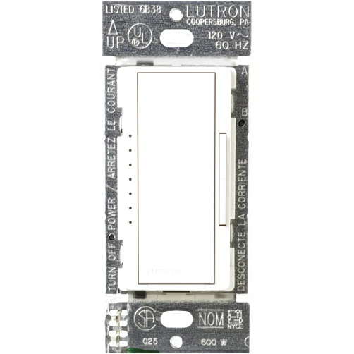 Lutron Maestro Digital Dimmer Switch for Incandescent Bulbs, 600-Watt Single-Pole/Multi-Location, MA-600-WH, White