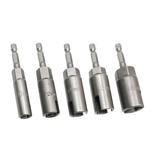 SeonFook 5Pcs Power Wing Nut Driver Bits, 1/4-inch Hex Shank Slot Wing Nuts Drill Bit Set Socket Wrenches Tools for Panel Nuts, Screws Eye, C Hook Bolt, Q-Hanger (10/12/14/16/18mm)
