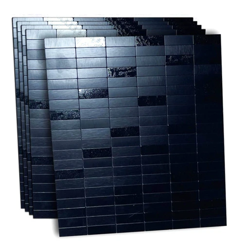 XUANINY 5-Sheet Peel and Stick Tile Backsplash Self- Adhesive Wall Tiles Aluminum Mosaic Sticker for Kitchen (11.33
