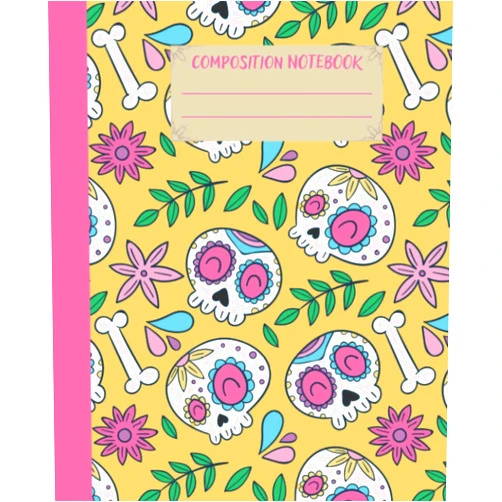 By VIP BOOKS Journey Companion (Author) Composition Notebook: Day Of The Dead Dia De Los Muertos Mexico Holiday Themed College Ruled Notebook For Girls Cover With Cute Sugar Skull Design Fun ... & Students Blank Lined Notebook To Write In