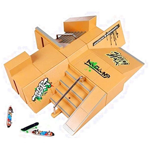 Kid's Dream Kidsdream 8pcs Skate Park Kit Ramp Parts for Fingerboard Mini Finger Skateboard Fingerboards Ultimate Parks with 3PCS Finger Boards