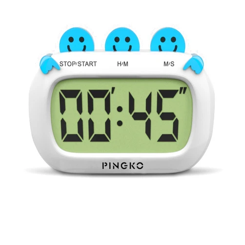 PINGKO Digital Kitchen Timer Fashion Design Clock Cooking Timer with Big Digits,Large LCD Display, Loud Alarm, Magnetic Backing Stand,Battery Included-Blue