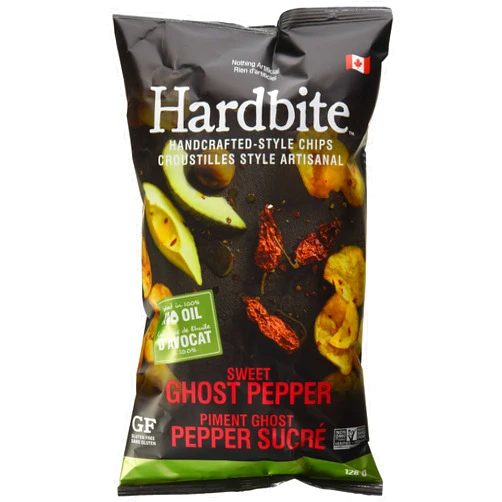 HARDBITE Sweet Ghost Pepper Avocado Oil Potato Chips, 128 GR