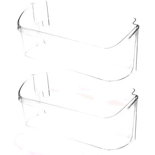 M Motico UPGRADE 2 Pack 240323002 Refrigerator Door Bin Shelf Compatible with Frigidaire FGHS2631PF4A, FGHS2655PF5A, FGHS2655PF4, Replaces AP2115742 AH429725 EA429725 PS429725, Side Bottom Shelf, Clear