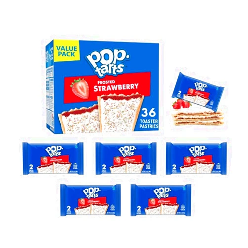 Asherpro Toaster Pastries, Frosted Strawberry, Breakfast Foods, Kids Snacks, Variety Pack, 20 Ounces (Pack of 3) = 36 count