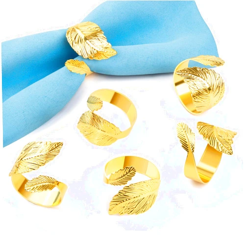 GDZRDFLH 30 Pcs Gold Leaf Napkin Rings Metal Napkin Rings Cloth Napkin Holder Ring for Dining Table Decor for Weddings Anniversary Birthday Valentine Christmas Halloween Thanksgiving Party