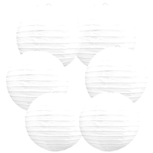 BEISHIDA 10-Inch White Paper Lanterns Decorative Chinese/Japanese Hanging Round Paper Lanterns Lamp for Birthday, Wedding, Christmas, Bridal, Home Decor, Party Decoration (6 Packs)