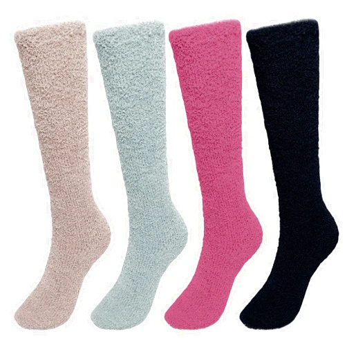 Gvhntk 4 Pairs Fuzzy Socks for Women - Long, High, Soft, Warm, Cozy Plush Socks for Christmas