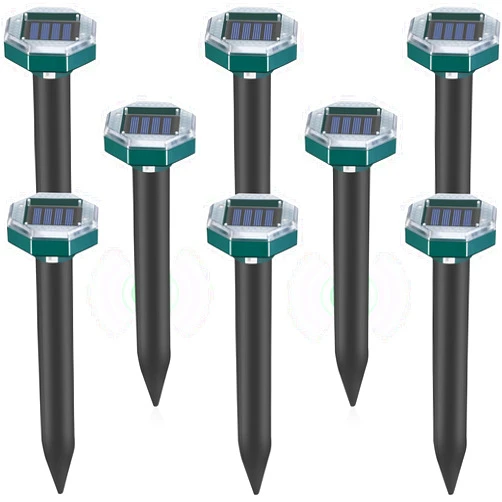 JIMMY'S GARDEN Mole Repellent Solar Powered - Ultrasonic Mole Repeller Vole Repellent Outdoor, Mole Deterrent, Rodent Snake Repellent Chipmunk Gopher Repellent Mole Repellent for Lawns (8)