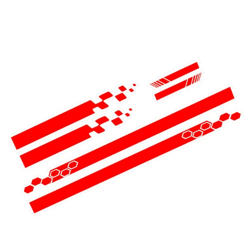 TOMALL 5pcs Car Side Body Stickers Car Hood Decal Car Stripe Decals Rearview Mirror Stickers for Car Waterproof Vinyl Decals Roof Hood Bumper Car Door Sports Racing Universal Sticker Decorations (Red)