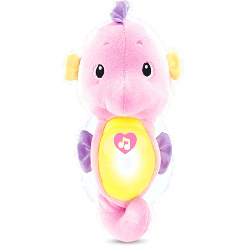 Fisher-Price Musical Baby Toy, Soothe & Glow Seahorse, Pink Plush Sound Machine with Lights & Volume Control for Newborns