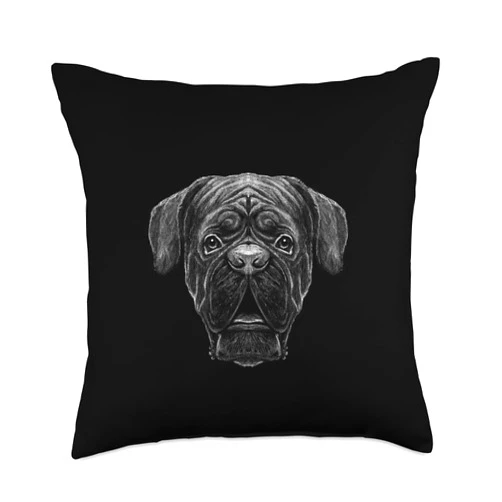 Bäume Meditieren, lustige Bayern Sprüche Mastiff Dog Comic Art Graphic for Men Women Children Throw Pillow, 18x18, Multicolor