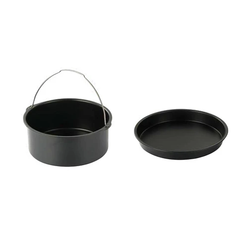 BWWNBY Gourmia Universal Air Fryer Accessory Set - 2pcs, Include Steel Pizza Pan and Baking Cake Barrel, Nonstick Coating
