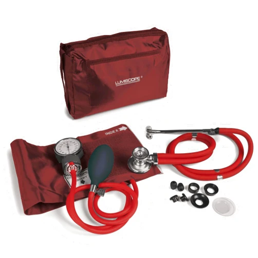 Graham-Field Lumiscope Professional Blood Pressure Kit - Stethoscope, Manual BP Cuff, Sphygmomanometer - Burgundy