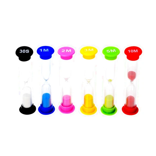 I-MART Plastic Sand Timer Sandglass Hourglass Sand Clock Timer 30 sec, 1 min, 2 mins, 3 mins, 5 mins, 10 mins (Pack of 6)