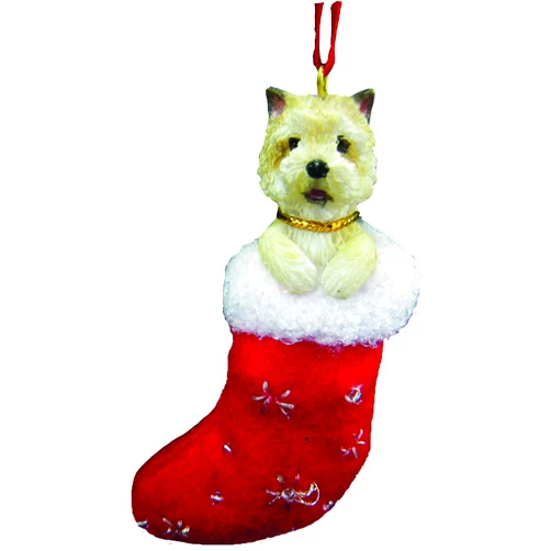 E&S Pets Cairn Terrier Christmas Stocking Ornament with 