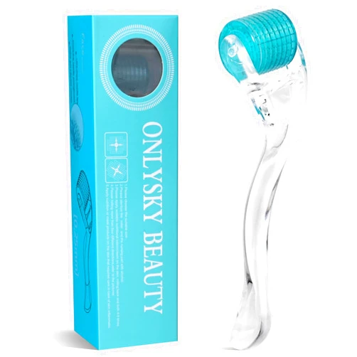 ONLYSKY BEAUTY Derma Roller 192-0.25mm Fine Titanium Microderma Roller - Microneedle Roller with Case For Personal Use Microneedling Roller -192 Micro Needle Dermal Roller