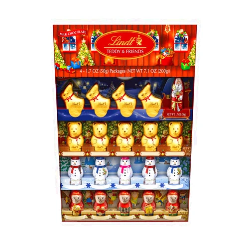 Lindt Holiday Milk Chocolate Figures Novelty Pack, Great for Holiday Gifting, 7.1 Ounce