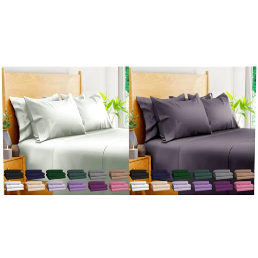 BAMPURE Luxury Series 6 Pcs King Sheet Set - 100% Viscose derived from Bamboo Sheets King Size - Super Soft Viscose Bamboo Cooling Sheets for Hot Sleepers (Seaglass and C Gray)